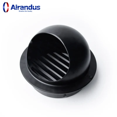 Matt Black Air Vent Grille Round Bull Nosed External Extractor Wall Vent Grille